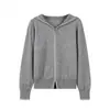 Cárdigan de Punto con Capucha y Cremallera, Bloques de Color Rayados, para Mujer, Otoño Invierno, Nuevo, Holgado, Adelgazante, Casual, Versátil, Suéter Abrigo