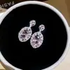 ¡Flor de Cerezo Rosa! Collar de Zirconia Rosa Ovalado Gota de Agua Flor, Joyería de Lujo Ligero Nicho Clavícula Gama Alta para Mujeres