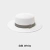 Sombrero de Paja de Copa Plana Estilo Francés Nuevo Sombrero de Copa de Ala Plana Estilo Hepburn para Mujer Verano Parasol Protector Solar Muestra la Cara Pequeña Sombrero Ajustable