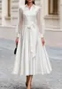 Vestido de malla de manga larga para mujer A-line falda larga para banquetes formal de noche transfronterizo europeo y americano Amazon