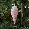 Nuevos Adornos de Plástico Rosa con Colores Pastel, Adornos Navideños de Dibujos Animados, Decoraciones Navideñas 3D Estilo Ins para Ventanas