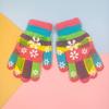 Guantes Gruesos de Doble Capa para Niños, Guantes Cálidos de Cinco Dedos para Niños y Niñas, Guantes Cálidos para Estudiantes, Guantes de Dibujos Animados de Seis Colores