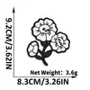 Novos patches bordados de caveira e flor da Qiansheng em estilo punk, patches pretos e brancos com adesivo termocolante para decoração de roupas e malas