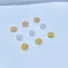 Accesorios DIY de Cristal que Conserva el Color Relleno de Oro de 14K Bandeja de Flores Separador Pulsera de Cuarzo Rosa Collar Material Hecho a Mano Accesorios