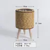 Soporte para Flores de Ratán Nórdico Soporte Triangular Maceta de Escritorio Creativo Contenedor de Almacenamiento para Suculentas Estante para Plantas Maceta de Hierba Venta al por Mayor