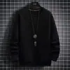 Moletom Masculino 2023 Outono e Inverno Novo Tendência Ins Estilo Hong Kong Versátil Masculino Gola Redonda Outono e Inverno Waffles Camiseta de Manga Longa