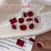 Arte de unhas vermelha explosiva com enfeites de strass, arte de unhas K9 cristalina, moderna e luxuosa, sem base, strass para unhas em formato de cubo de açúcar gelado de ovo de pombo