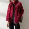 Sudadera Cálida de Forro Polar para Mujer, Engrosada, Doble Cara de Forro Polar Coral, Cuello Alto, Cardigan con Cremallera, Top de Forro Polar con Temperamento