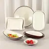 Prato de Hot Pot Ocidental Plástico Imitação de Porcelana Churrasco Coreano Buffet Prato de Churrasco Prato de Acompanhamento Tigela de Condimento Conjunto de Louças