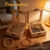 Caja de Almacenamiento de Madera Maciza Caja de Madera para Colección de Joyería Pulseras Brazaletes Caja de Madera con Acrílico Transparente Caja de Almacenamiento Souvenir Hecha a Mano