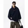 Moletom com Capuz Bordado Estilo Étnico para Homens na Primavera e Outono Pesado High Street Silhueta Americana Retrô Esportivo Hoodie Jaqueta Tendência