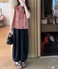 26353 Xinda Ai Mei Yiyuan Verano 2026 Nuevo Estilo Estilo Chino Nuevo Top de Cuello Alto Abotonado Pantalones de Pierna Ancha de Cintura Alta para Mujer