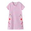 Roupas infantis estilo europeu e americano primavera e verão novo vestido para meninas bordado padrão manga curta saia infantil vestido distribuição geração