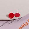 Pendientes redondos de estilo coreano con diseño de color liso que combinan con todo, con agujeros, para hacer tú mismo, para mujer, con colgante, funda para teléfono móvil.