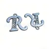 Nuevo Llavero de Metal con Incrustaciones de Diamantes de 26 Letras, Colgante para Bolso, Colgante Sencillo para Collar, Accesorios DIY, Venta al por Mayor