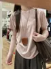 Camiseta Morandi para mujer, algodón suave de copo de nieve, fina y transpirable, top de manga corta de verano estilo coreano, amigable con la piel, para el trabajo