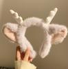 Linda Diadema de Cuernos de Dragón de Peluche con Corazón para Niña, Cuernos de Dibujos Animados, Banda para el Cabello para Lavar la Cara, Tocado de Dragón Blanco, Diadema Divertida para Actuaciones