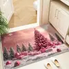 Felpudo de terciopelo de cristal al por mayor transfronterizo, decoración navideña, felpudo de entrada fácil de limpiar