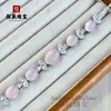 Pulseira de Calcedônia Branca Gelo Natural Prata 925 Banhada a Cobre Pulseira Verde Imperial Pulseira de Ágata Rosa Jade Presente