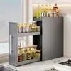 Estante de Almacenamiento para Cocina Encimera Deslizante Gabinete de Almacenamiento para Aceite, Sal, Salsa, Vinagre y Condimentos Estante de Almacenamiento Multifuncional para Tapas de Ollas y Vajilla