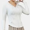Casaco de roupas de ioga feminino com bolso com zíper slim-fit com capuz Top esportivo ao ar livre Corrida ao ar livre Treinamento Roupas de ginástica com capuz