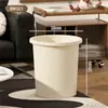 Lixeira Grande de Abertura Superior para Casa Sala de Estar Quarto Cozinha Banheiro Anel de Fixação Cesto de Papel Plástico Simples Atacado