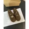 Primer Encuentro Zapatos de Invierno para Mujer al Aire Libre Esponjosos Estilo Nuevo 2026 Mocasines Forrados de Lana con Tira Única Mary Janes