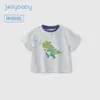 Sensación Refrescante Algodón de Seda Hielo Ropa para Niños Verano Camiseta Rayada Infantil Conjunto de Verano para Bebé Camiseta de Manga Corta para Niños de 5 Años