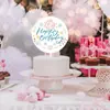 Adorno Acrílico para Pastel de 5 Pulgadas Redondo Transparente DIY Decoración de Pastel de Cumpleaños Personalizado Decoración para Boda
