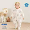 Macacão de Algodão Puro Sem Costura de Manga Longa para Bebês e Crianças Pequenas para Todas as Estações Roupa de Engatinhar para Recém-Nascidos Macacão Camada Base para Passeios e Uso em Casa