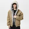 Chaqueta de Algodón con Capucha y Cuello de Piel de Águila de Montaña para Hombre y Mujer de Jack's Ropa para Hombre, Chaqueta de Invierno Engrosada y Cálida