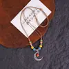 Cerámica Jingdezhen Galaxia de Noche Eterna Gradiente Mariposa Collar Trenzado Dulce Estilo Antiguo Diseño Lindo Cadena para Clavícula