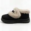Sapatos de Algodão Femininos com Padrão Escuro Retrô Borda de Pelúcia de Inverno Solado Grosso Sapatos de Mãe Leves para Meia-Idade e Idosos Sapatos Quentes Dropshipping