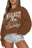Talla Europea TransfronterizaTalla Europea Transfronteriza Sudadera Occidental para Mujer Kelxjia con Estampado de Vaquero Pulóver
