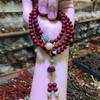Pulsera Vintage al por Mayor de Arena Dorada Morada Cinnabar de Mina Antigua para Mujer, Joyería Étnica con Cuentas