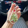 Serie Navideña Creativa Cadena de Perlas con Diamantes Completos de Doble Cara Llavero de Coche Personalizado Colgante de Bolso con Diamantes Brillantes Festivos