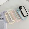 Estilo Ins Caja Transparente de Ola Grande Adecuada para Apple 17Pro 13/14 Airbag Anti-Caída Dos en Uno Caja para Teléfono Móvil Se 15