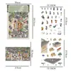 Parque de Diversões Cena de Mercado Antigo Paisagem em Miniatura Adesivos Adesivos DIY Estilo Igual ao Little Red Book Alívio do Estresse Animal de Estimação