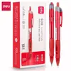 Bolígrafo de Gel Azul Deli Bolígrafo Azul Deslizante Push-to-Push S60 Bolígrafo Pincel Azul para Estudiantes de Primaria