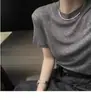 Camiseta de Manga Corta para Mujer de Lana Peinada de Alto Hilo 120S Yangtze Alemán, Diseño Ligeramente Transparente, Suave con la Piel, Cuello Redondo