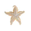 Broche de estrella de mar con perlas y explosiones transfronterizas, moderno, sencillo, brillante, con diamantes de imitación, para fiesta, accesorios de vestir