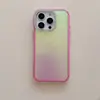 Funda para Teléfono con Diamantes Flash Electroplateados y Agujero Grande Láser Adecuada para Apple 16Promax Moderna 15/14/11 Cubierta Protectora Láser