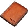 Cartera King Paul para hombre de cuero para licencia de conducir para hombre cartera corta vintage cepillada de triple pliegue bolsa antirrobo para deslizar tarjetas