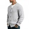 2026 Comércio Exterior Transfronteiriço Europeu e Americano Outono/Inverno Botão Jacquard Cor Sólida Não Amassa Solto Casual Moletom Jaqueta Cardigã Vintage