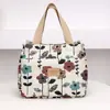 Bolsa de Bento Floral de Mano de Estilo Nuevo Simple de Comercio Exterior para Mujeres Moda Gran Capacidad Bolsa de Almuerzo Bolsa para Lonchera Bolso de Mano