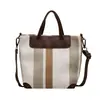 Bolsa Tote Shuai Mi Jia de Grande Capacidade 2026 Nova Cor da Moda com Listras Coloridas para o Dia a Dia Bolsa de Ombro Artística Estilo Francês