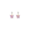 Brincos de borboleta com zircônia estilo rede social Tiktok para mulheres, moda, importados, novos, brincos com temperamento personalizado, brincos