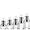 Frasco de aceite esencial de 20 ml con hombro plateado veteado, frasco gotero de vidrio de 50 ml para esencia líquida, frasco de 30 ml con hombro