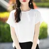 Camiseta de Malla Transpirable de Manga Corta con Cuello Henley de Algodón 100% Estilo Francés Botones Vintage para Mujer, Versátil Casual al por Mayor para Primavera y Verano