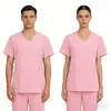 Batas Elásticas de Manga Corta Transfronterizas para Mujer, Ropa de Trabajo Quirúrgica para Hombre, Batas de Aislamiento, Conjunto Médico Quirúrgico de Dos Piezas